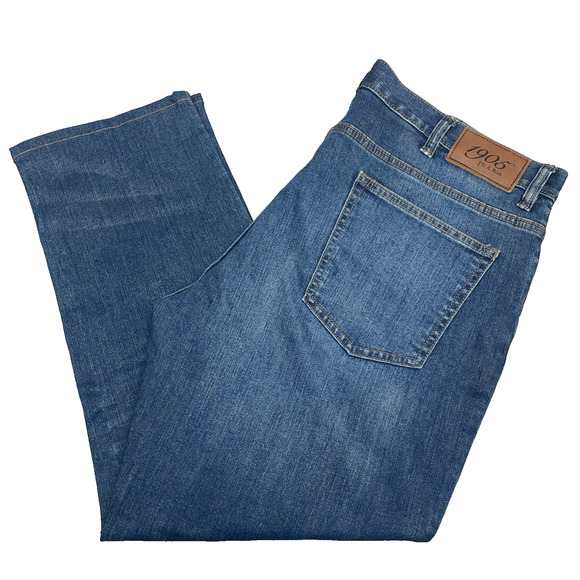 NWOT Jos A Bank 1905 Mens Tailored Fit Straight Denim Dark Wash Jeans Fits 40x26 - Picture 1 of 9